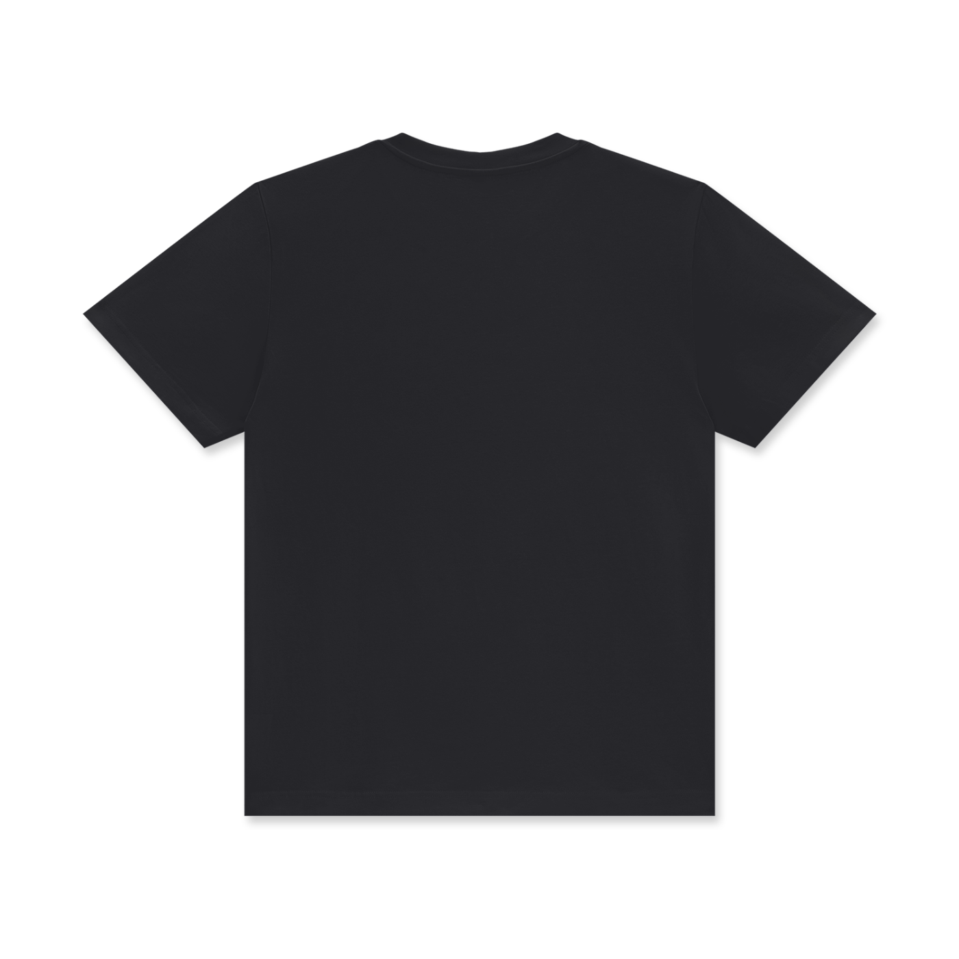 Black t-shirt on a white background