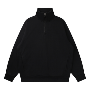 Black half-zip sweatshirt on a white background