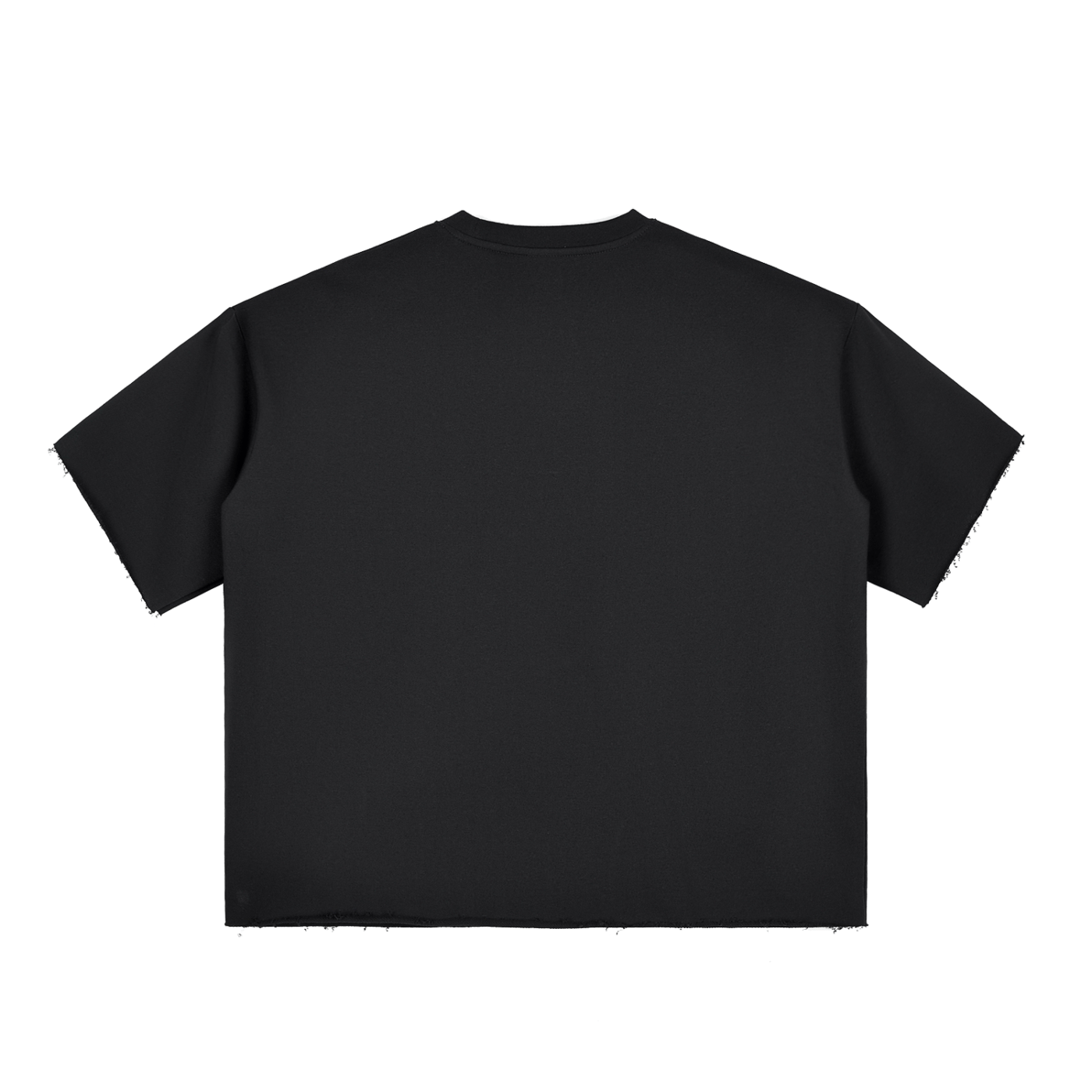 Black t-shirt on a white background