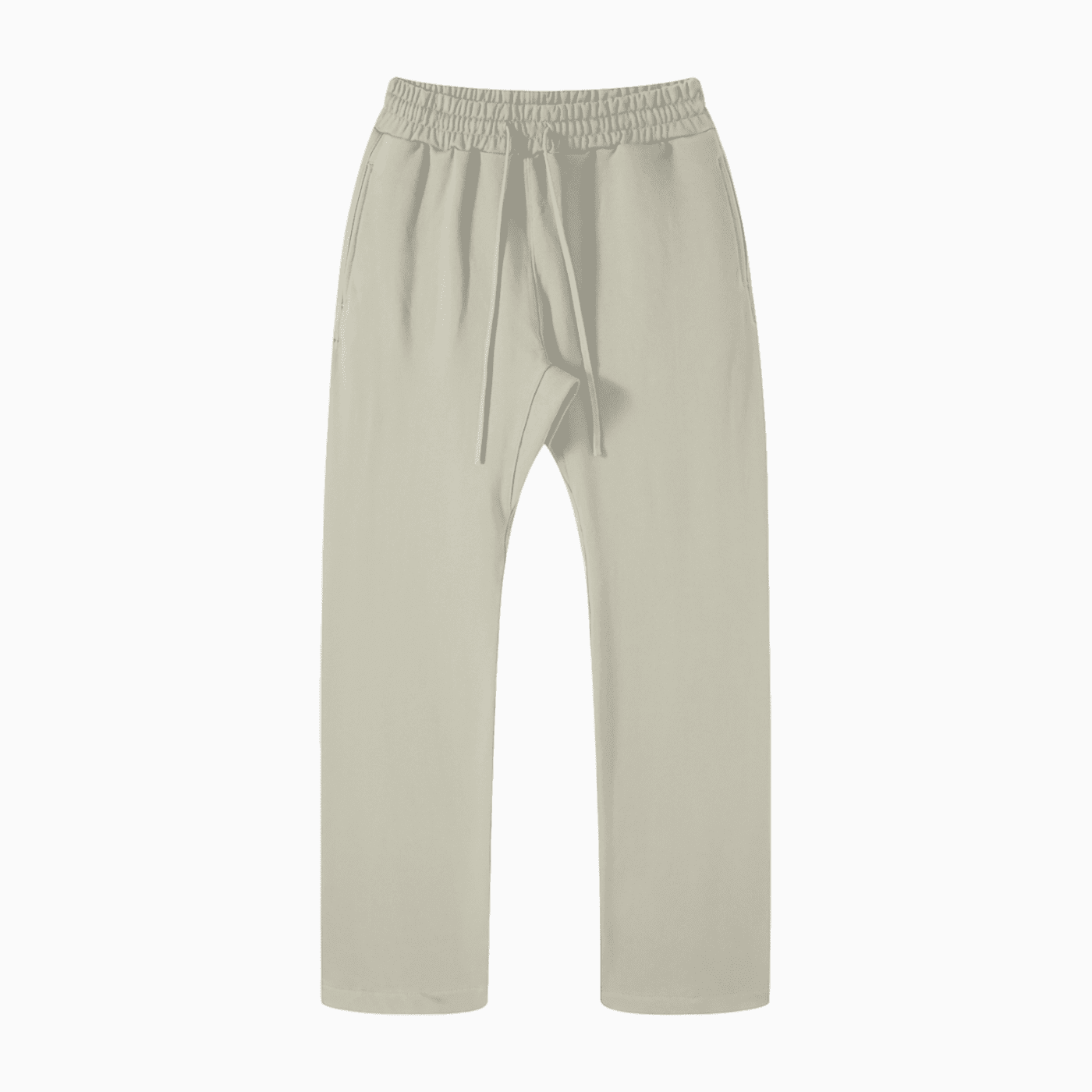 Beige pants with drawstring on a white background