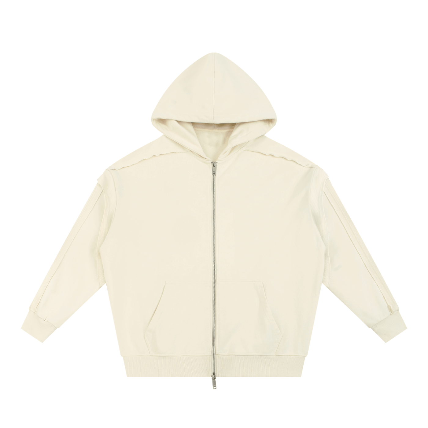 Beige hoodie on a white background