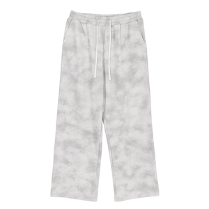 Gray tie-dye sweatpants on a white background