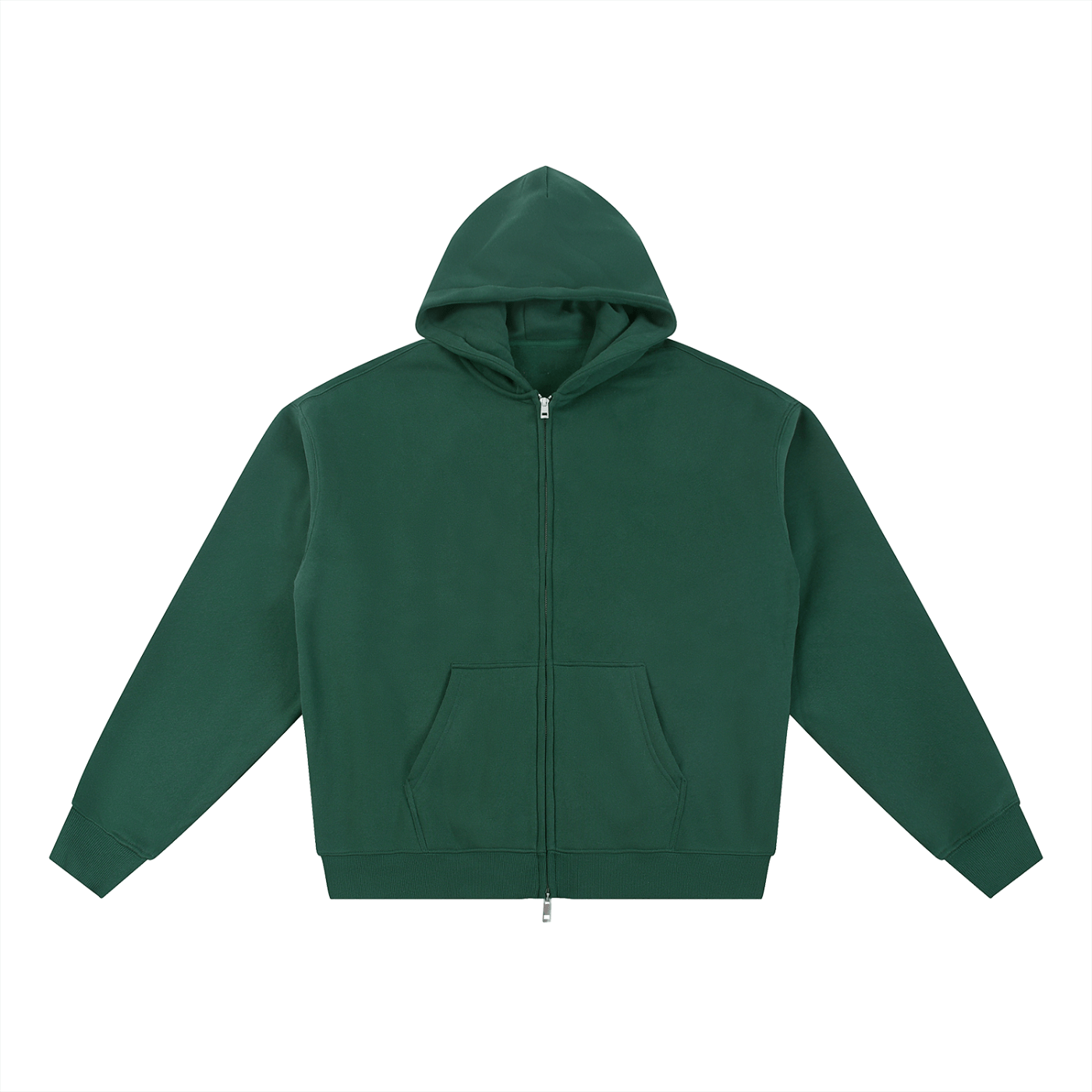 Green hoodie on a white background