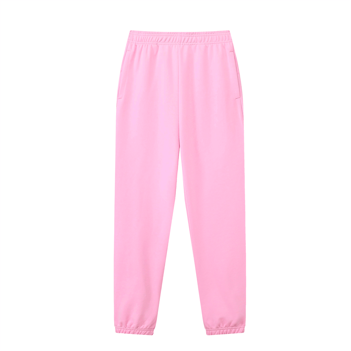 Pink sweatpants on a white background