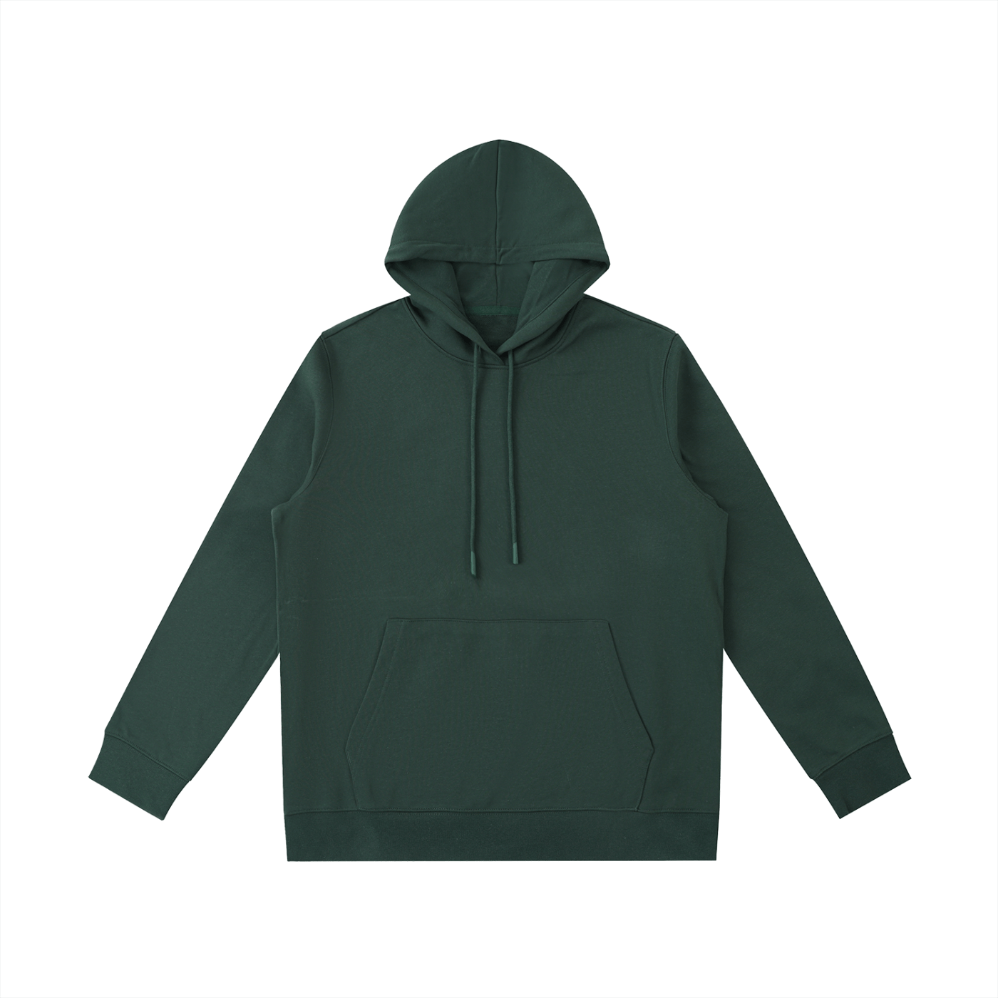 Green hoodie on a white background