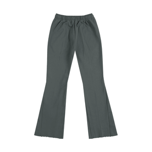 Dark gray flared pants on a white background