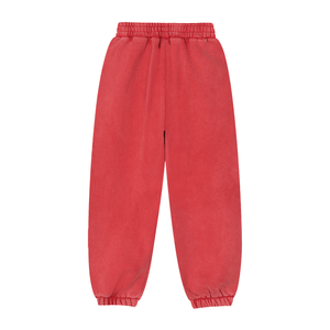 Red sweatpants on a white background