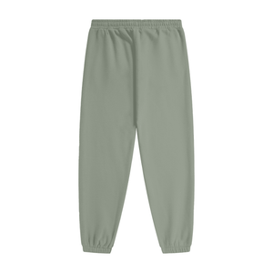 Green sweatpants on a white background