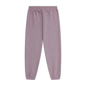 Purple sweatpants on a white background