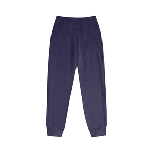 Navy blue sweatpants on a white background