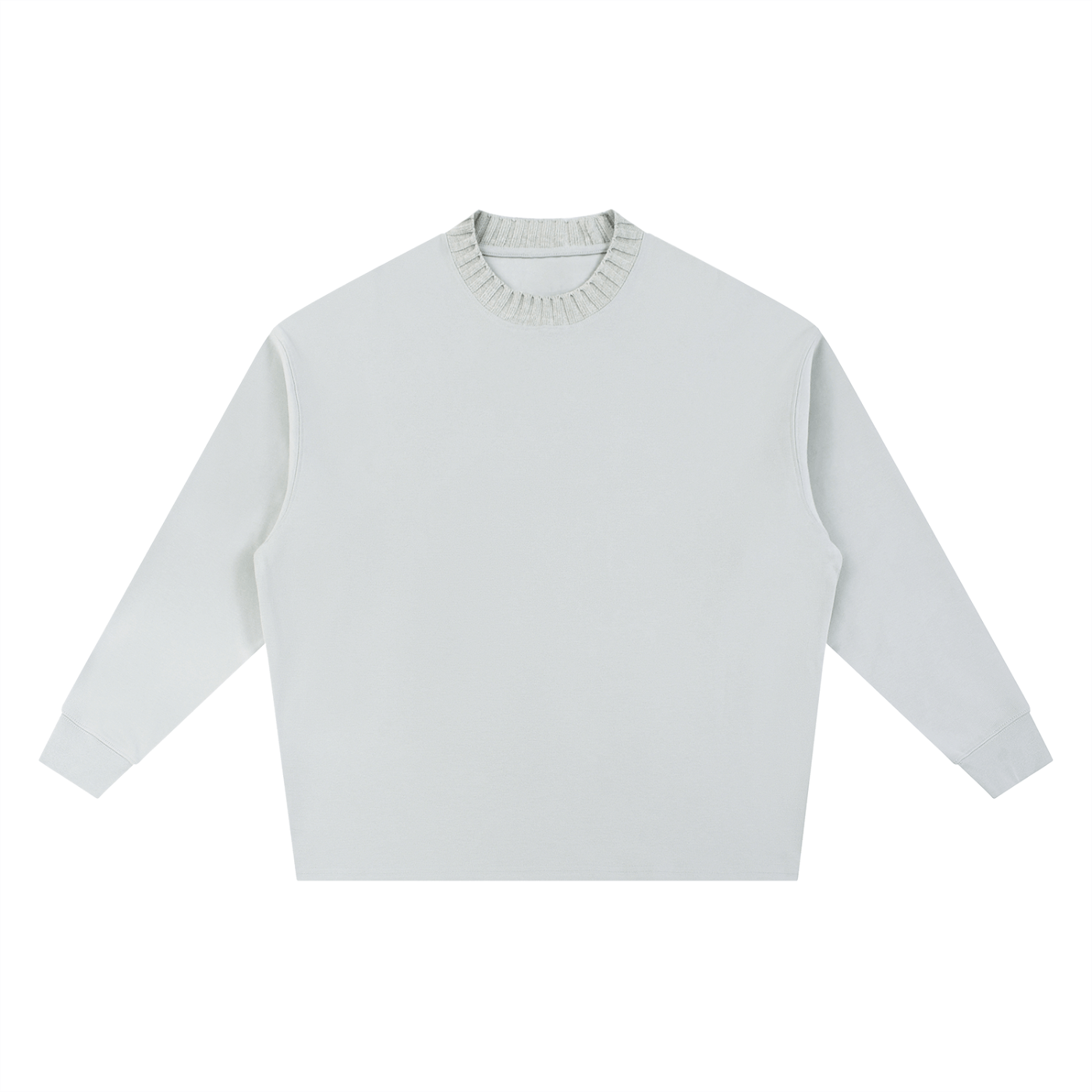Light gray long-sleeve top on a white background