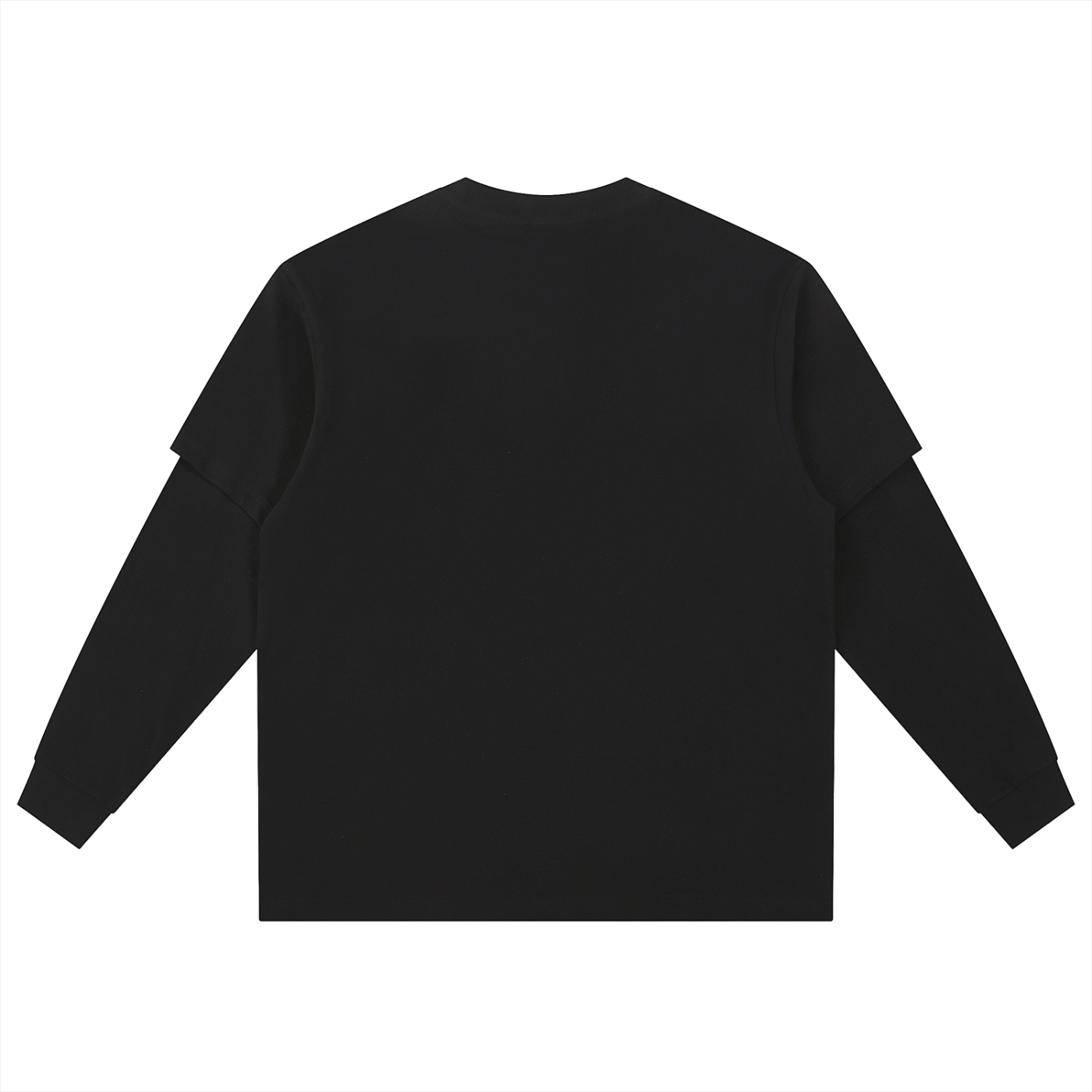 Black long-sleeve shirt on a white background