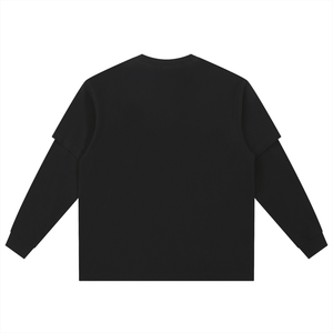 Black long-sleeve shirt on a white background