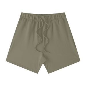 Khaki shorts on a white background