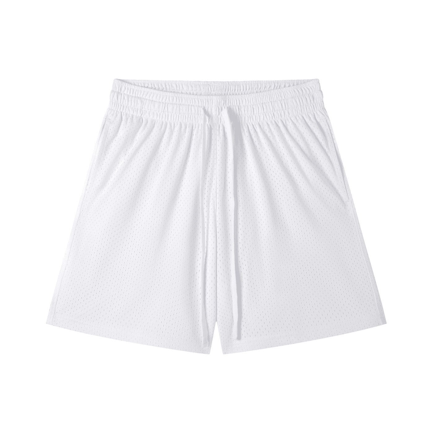 White athletic shorts on a white background