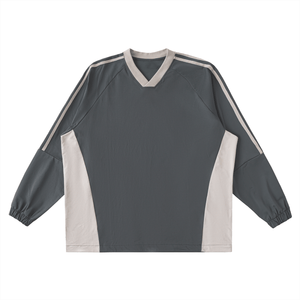 Gray sweatshirt with white accents on a white background