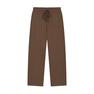 Brown pants with a drawstring on a white background