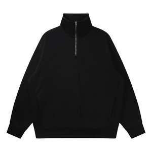 Black half-zip sweatshirt on a white background