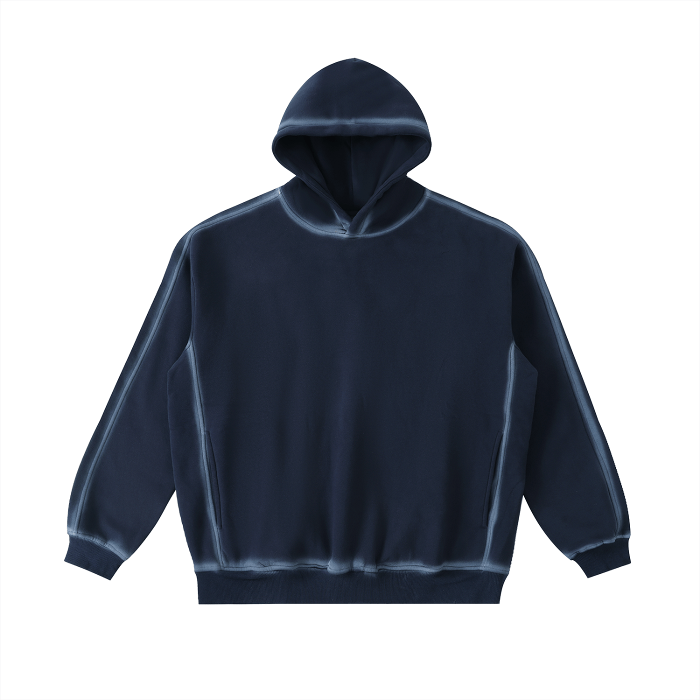 Navy blue hoodie on a white background