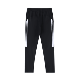 Black pants with white stripes on a white background