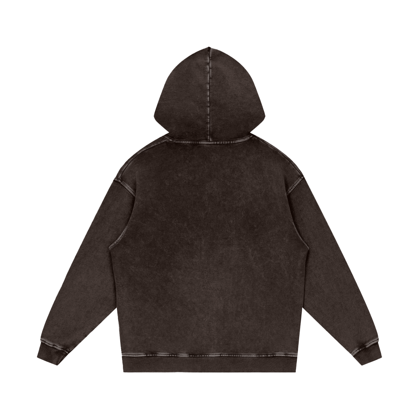 Dark brown hoodie with a hood on a white background