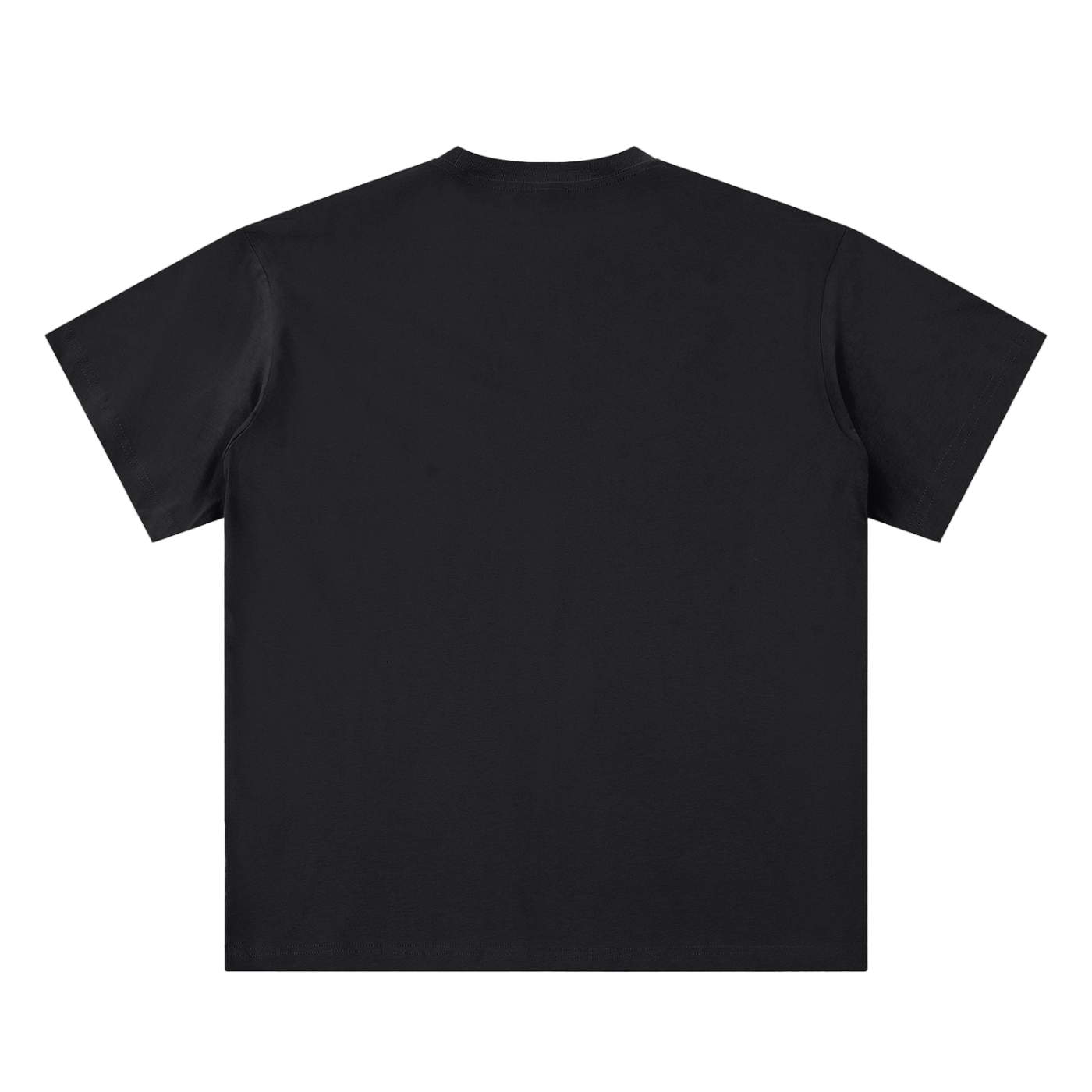 Black t-shirt on a white background