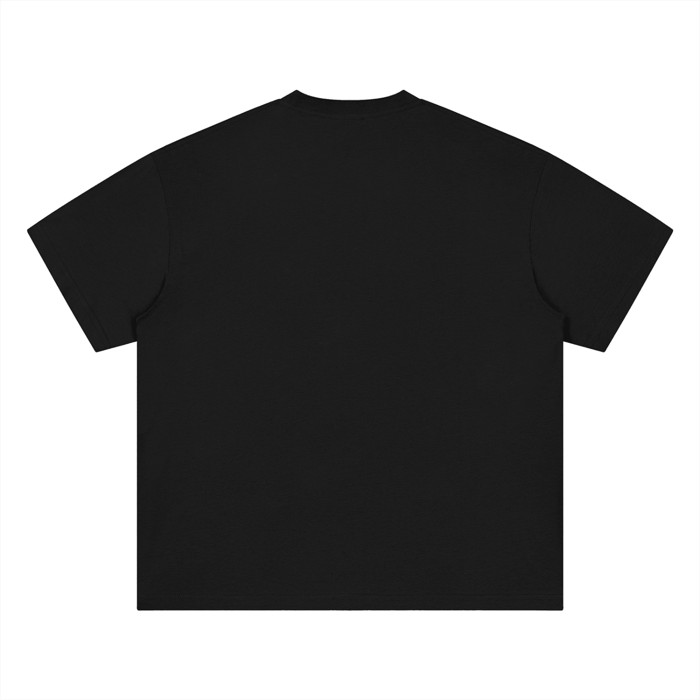 Black t-shirt on a white background