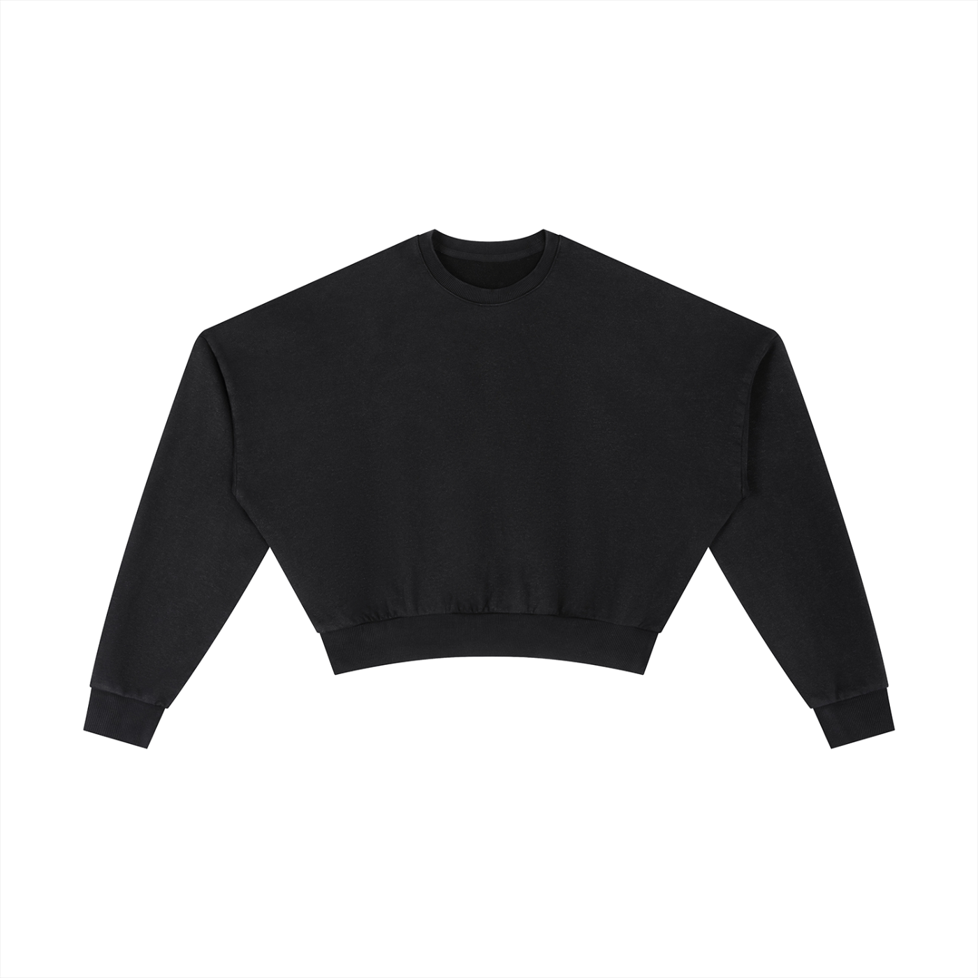 Black crop top on a white background