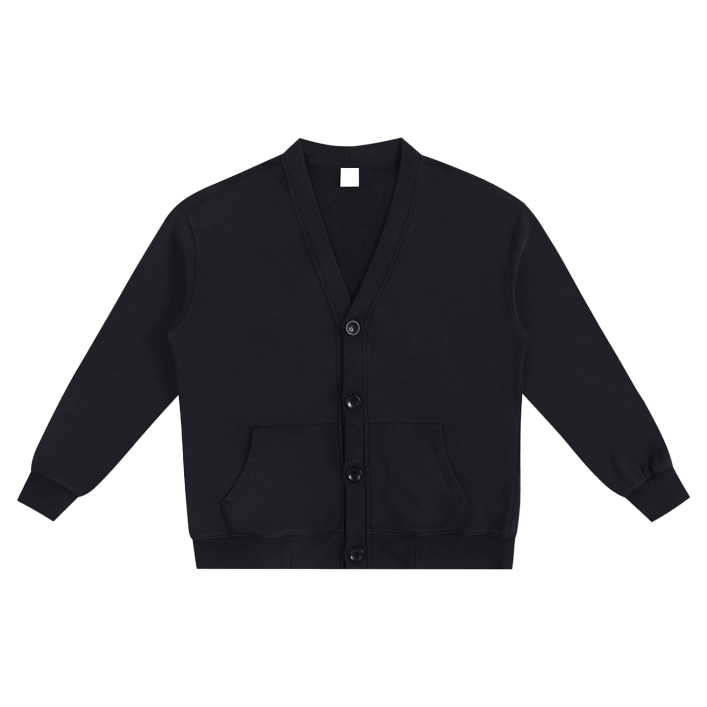 Black cardigan on a white background