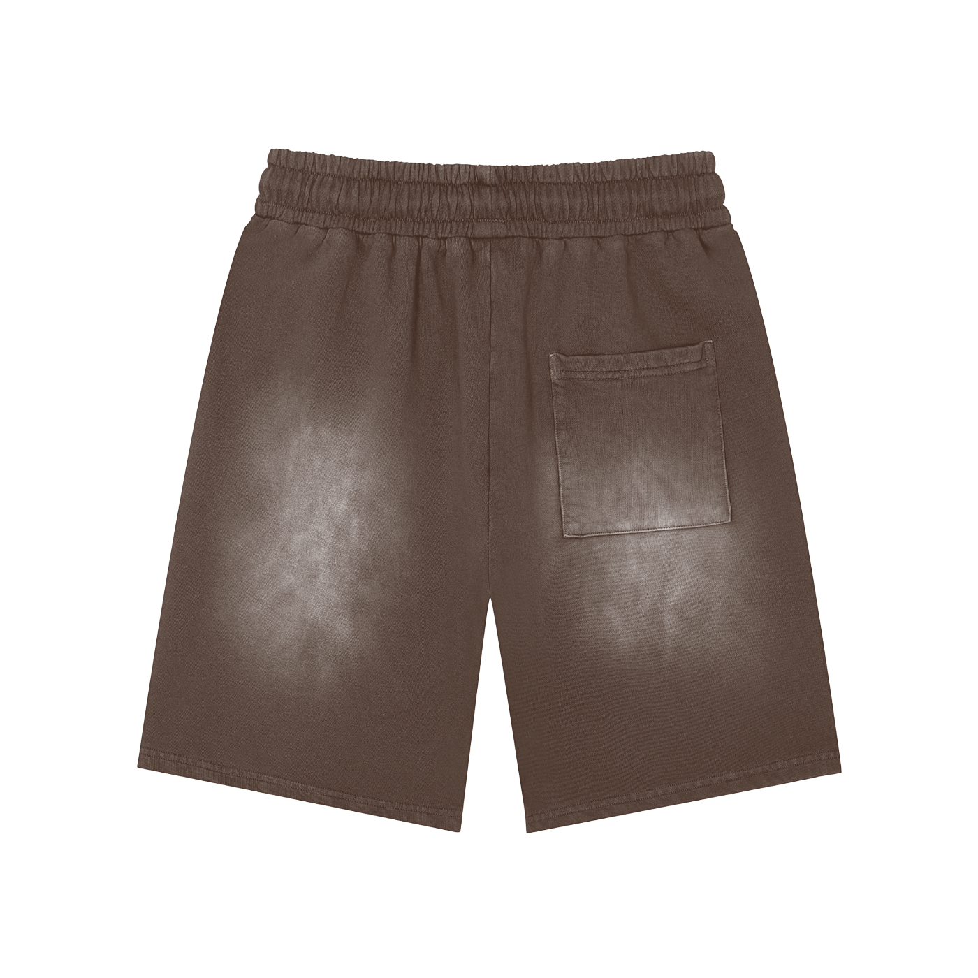 Black leather shorts on a white background