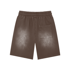 Black leather shorts on a white background