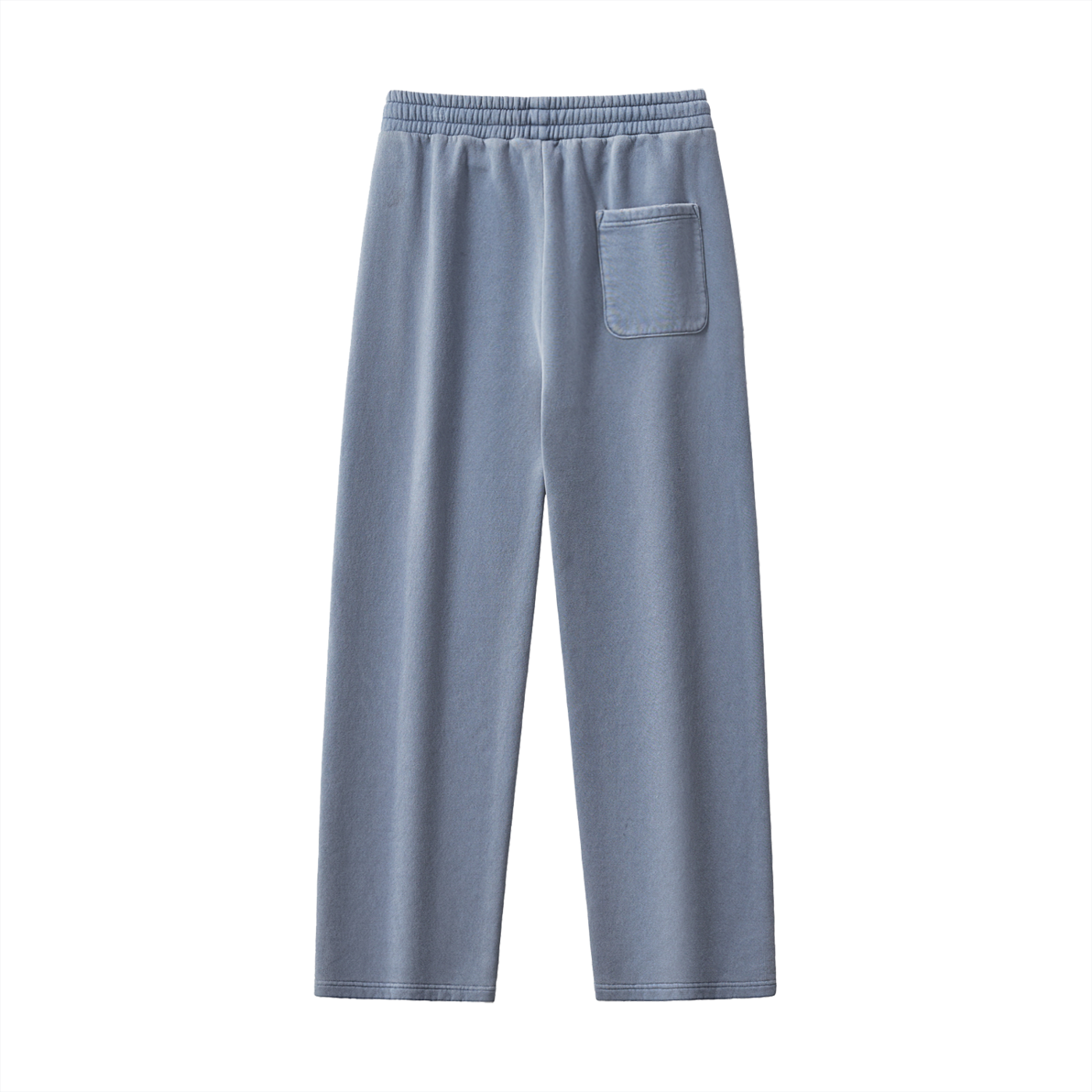 Light blue sweatpants with a pocket on a white background
