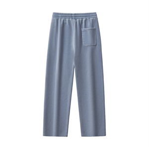Light blue sweatpants with a pocket on a white background