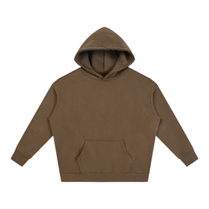 Brown hoodie with 'halo co.' logo on a white background