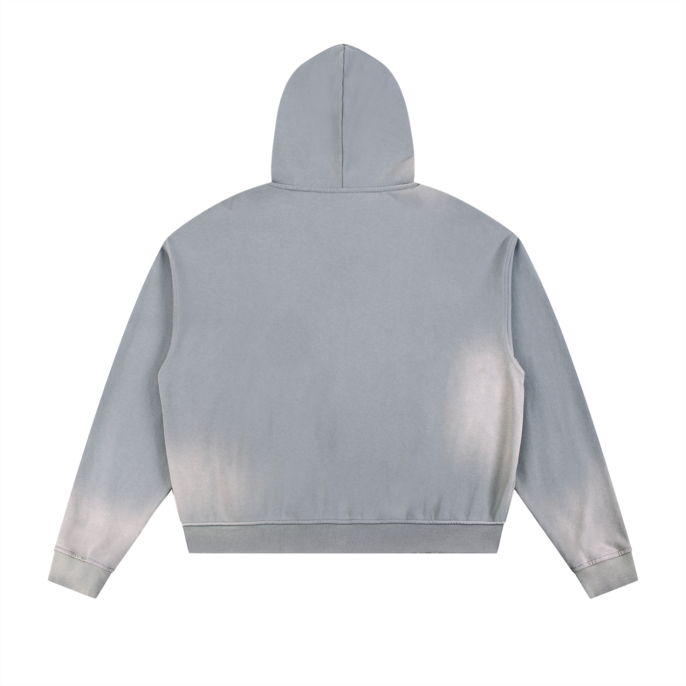 Gray hoodie with a hood on a white background