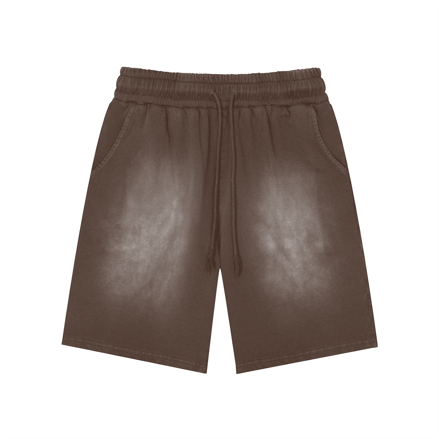 Black leather shorts on a white background