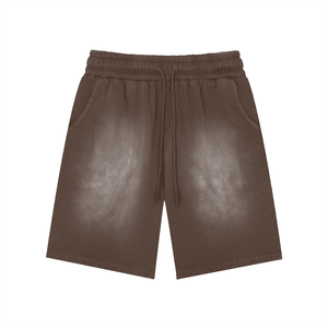 Black leather shorts on a white background