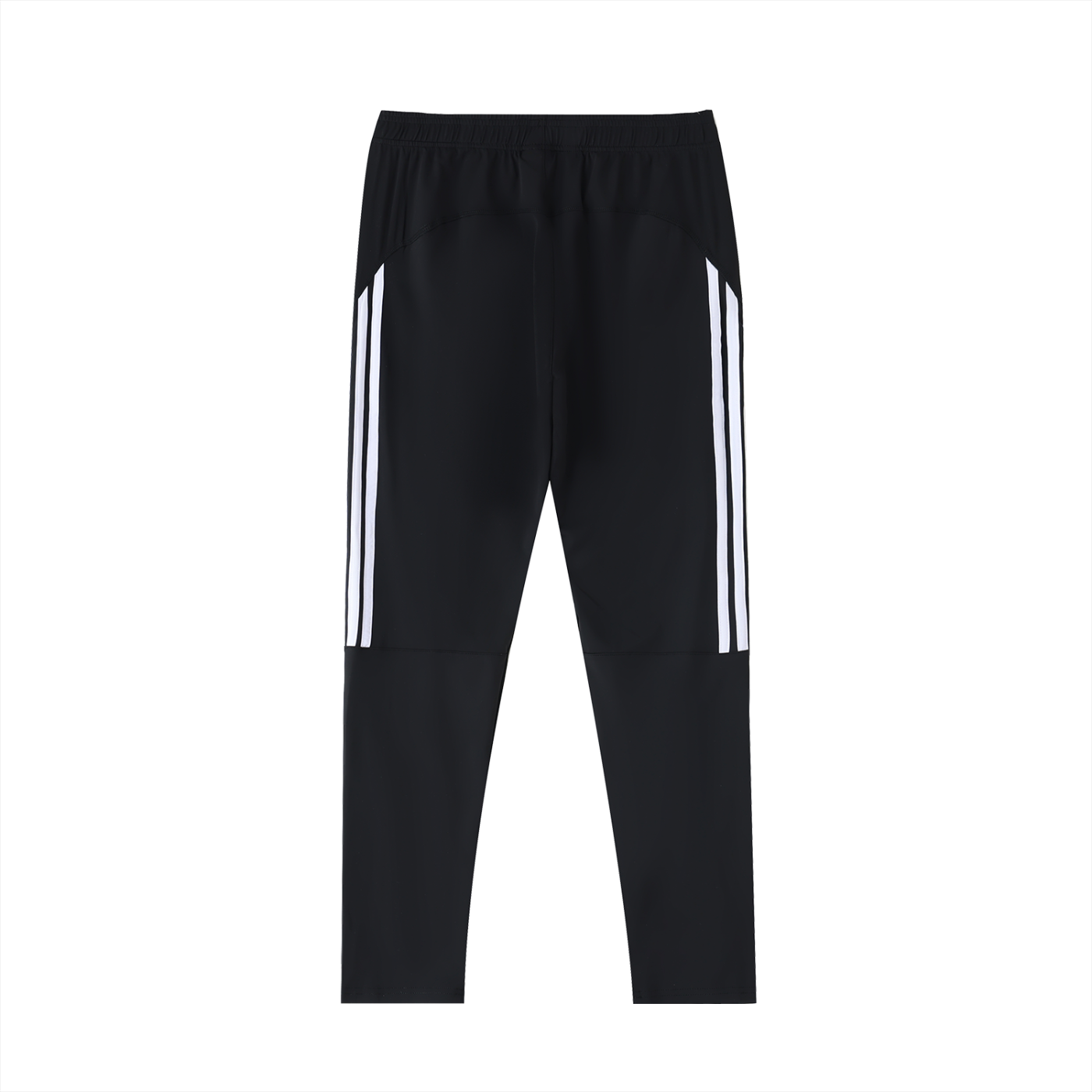 Black pants with white stripes on a white background
