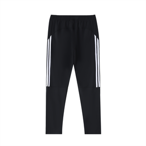 Black pants with white stripes on a white background