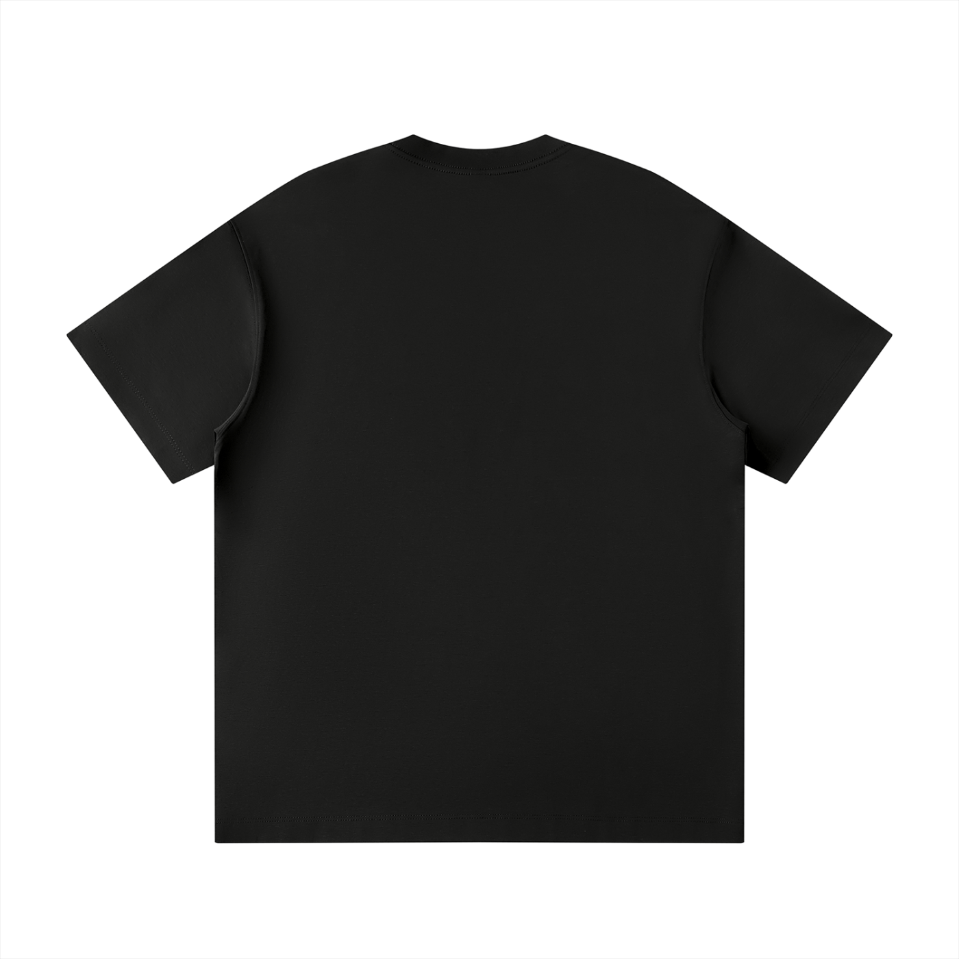Black t-shirt on a white background
