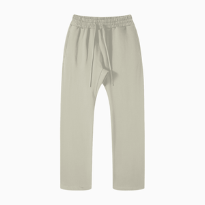 Beige pants with drawstring on a white background