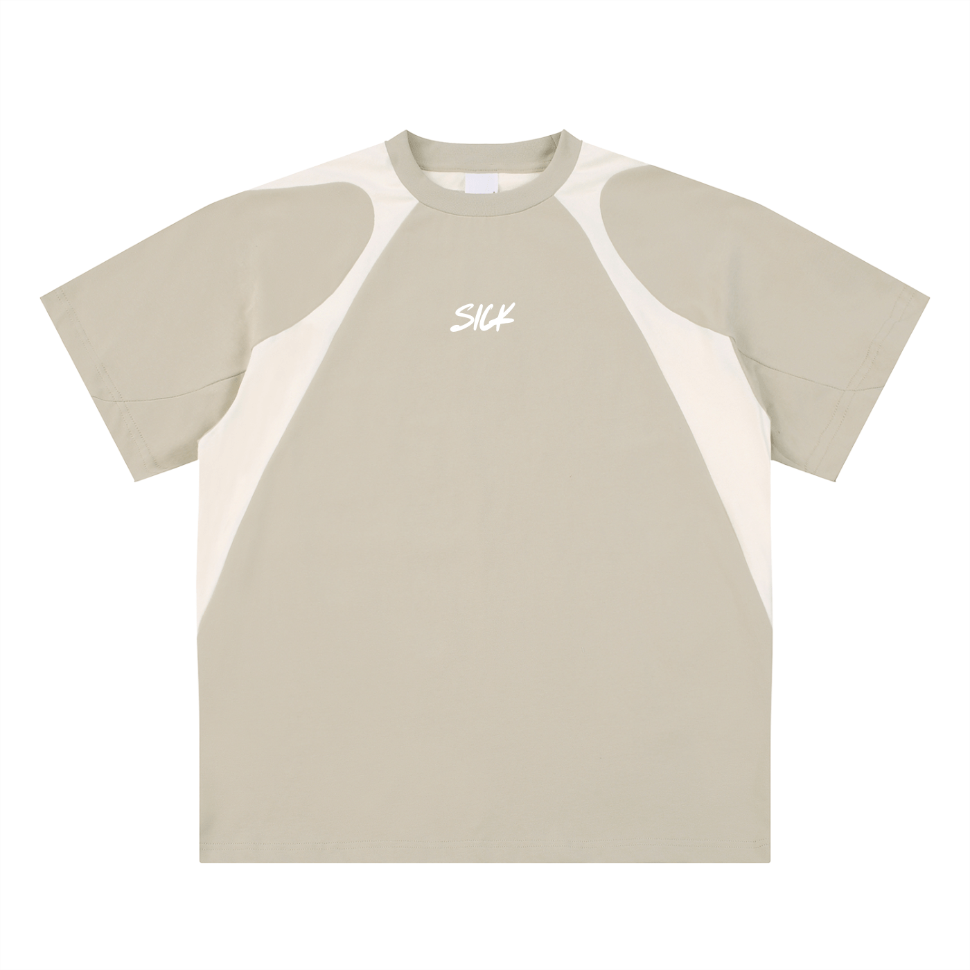 Brown Contrast Panel Cotton T-Shirt