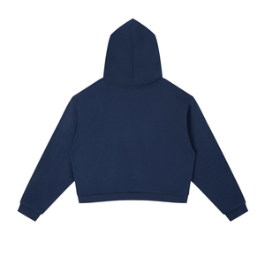 Navy blue hoodie on a white background