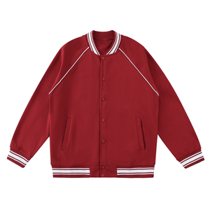 Red jacket with white accents on a white background