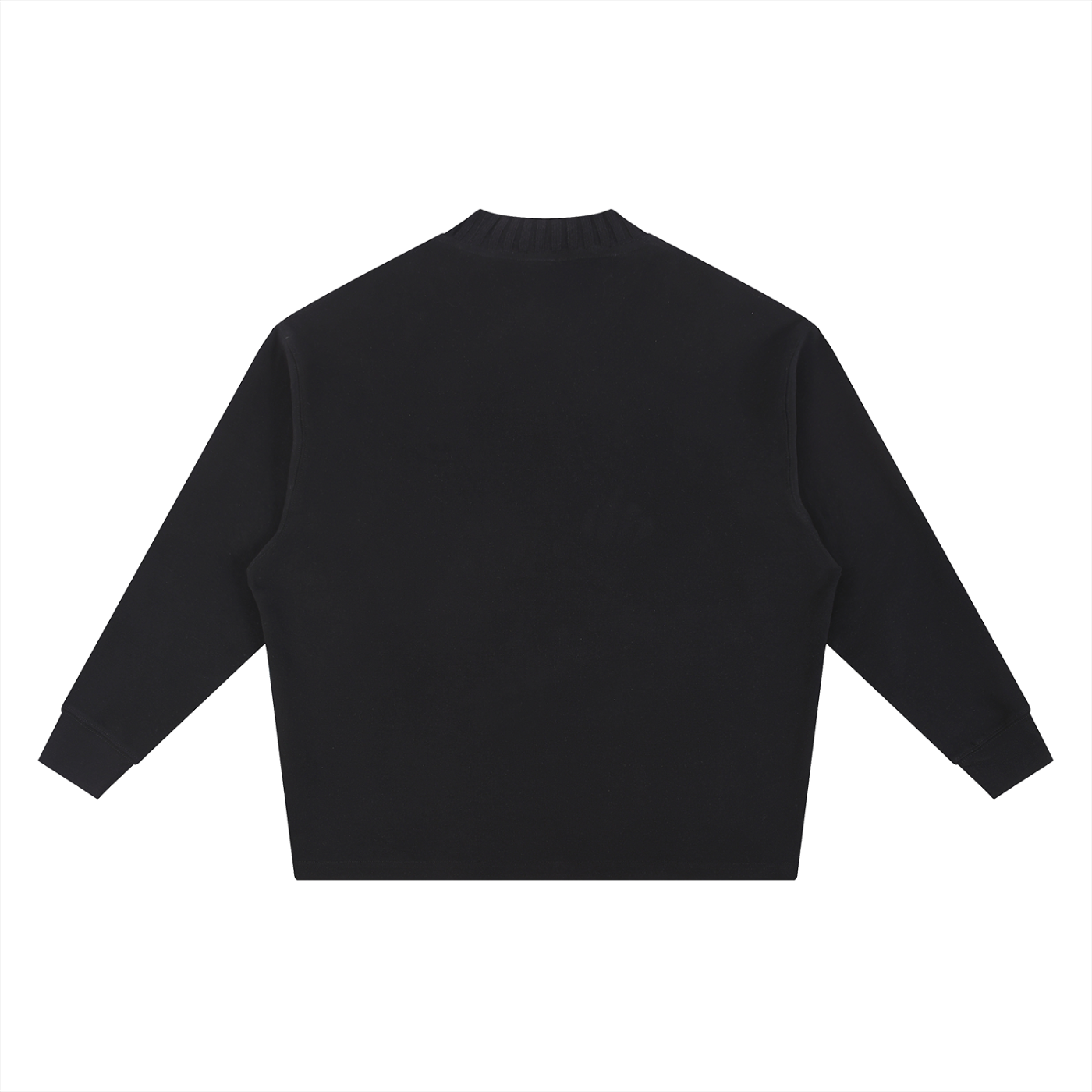 Black long-sleeve shirt on a white background