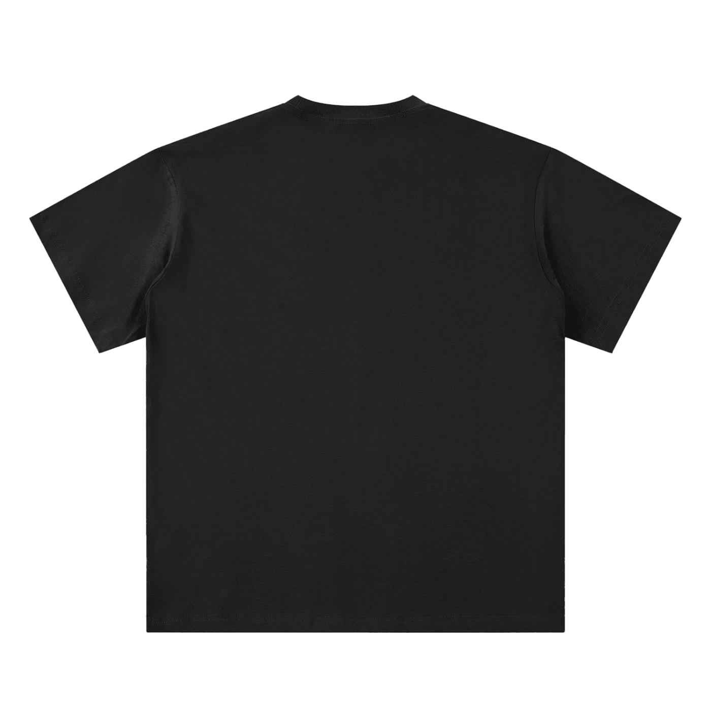 Black t-shirt on a white background