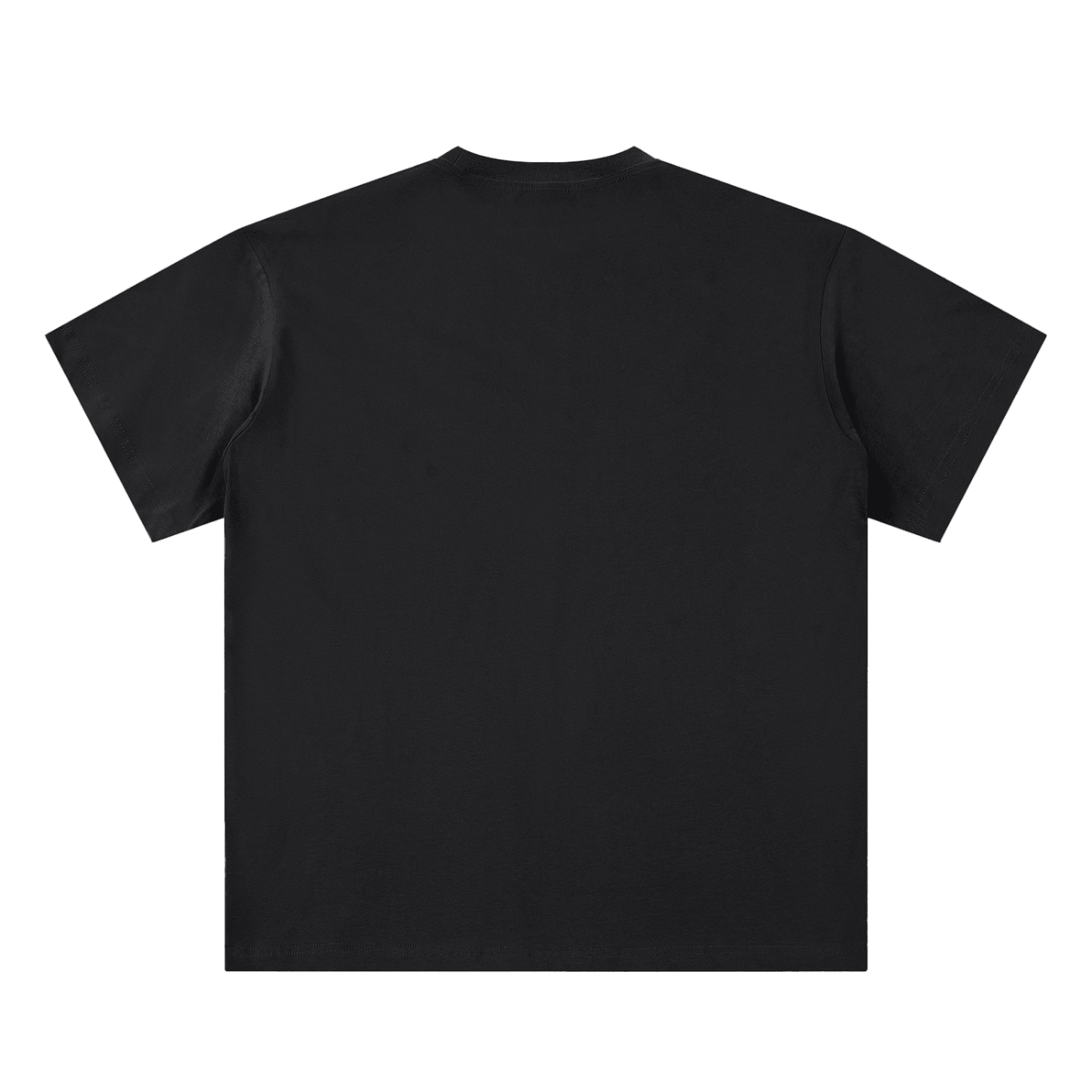 Black t-shirt on a white background