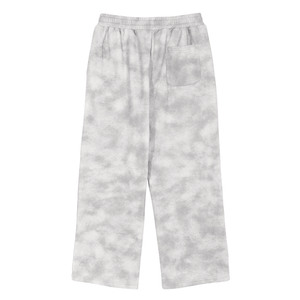Gray tie-dye sweatpants on a white background