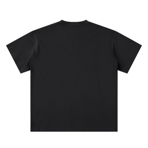 Black t-shirt on a white background