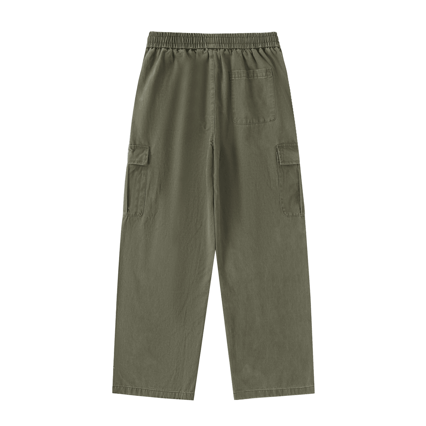Green cargo pants on a white background